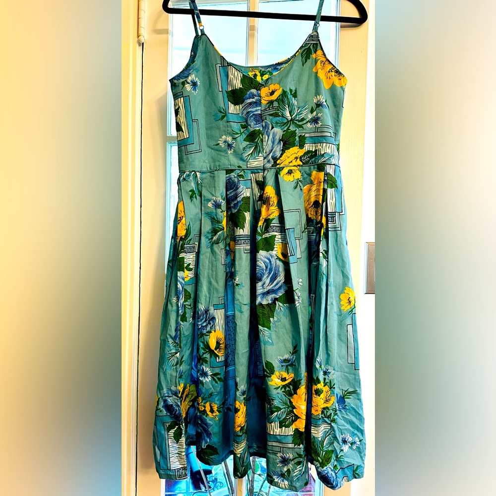 LazyBones Alice Summer blue floral dress 👗 size M